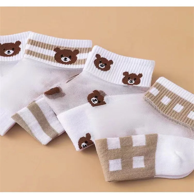 Носки женские прозрачные из стекла и шелка 5 пар/комплект | Женская одежда