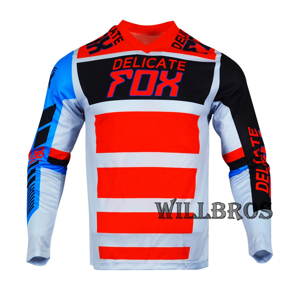 

Delicate Fox Jersey MX Motocross Dirt Bike Riding Biker Downhill T-shirt Offroad MTB ATV DH Mens Motorcycle 180 Race Falcon Nirv