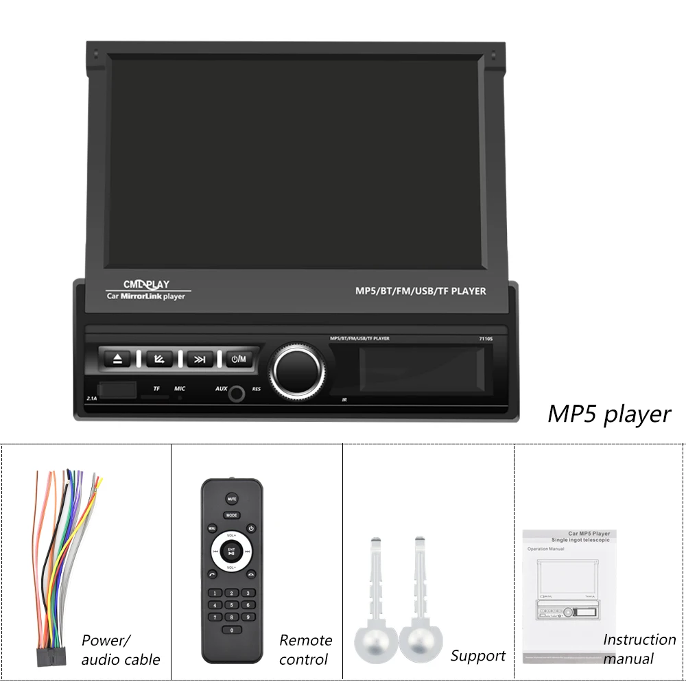 1din Podofo Автомагнитола 7 "сенсорный экран Авторадио плеер ISO Android Зеркало Ссылка