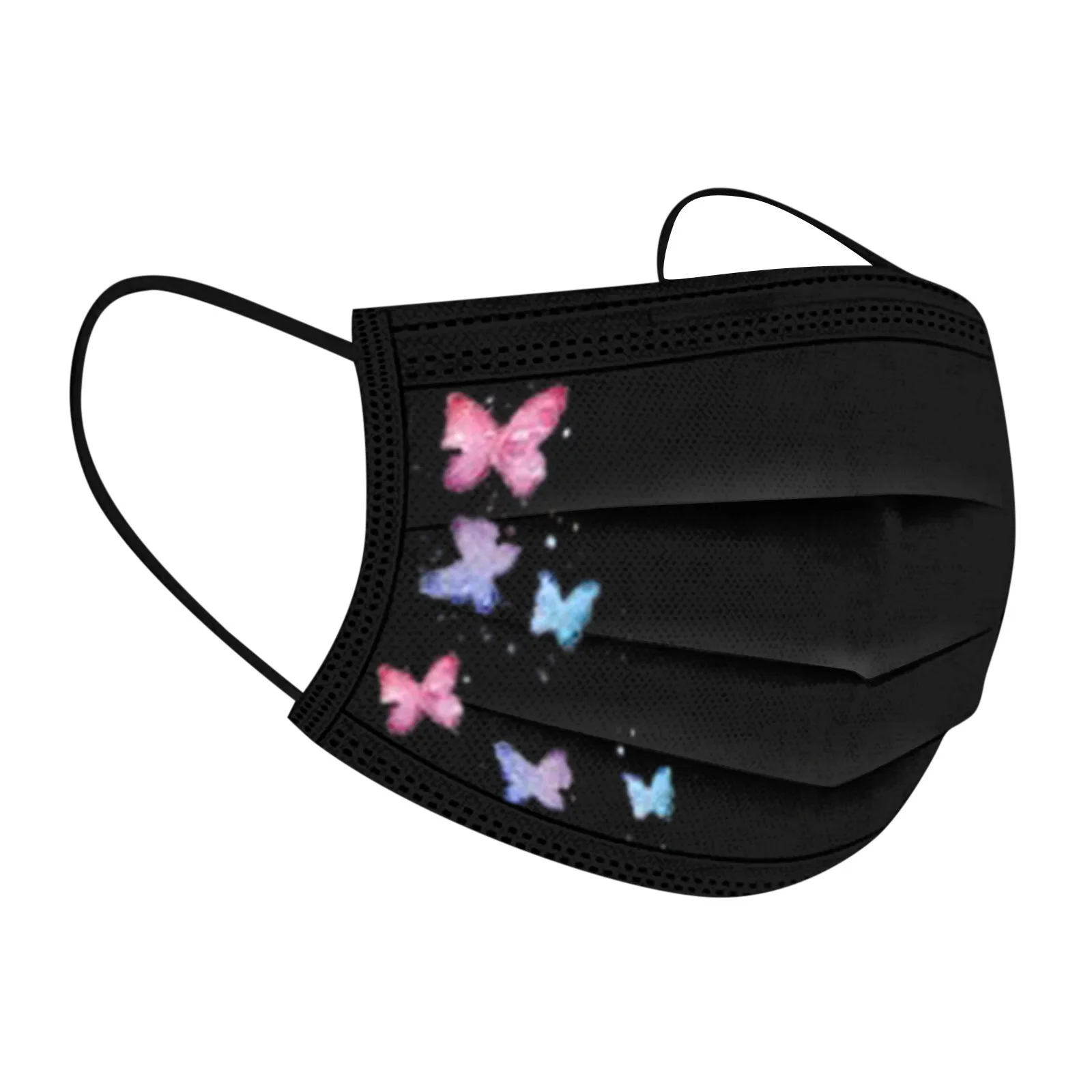 Маска для лица одноразовая трехслойная из нетканого материала с заушными