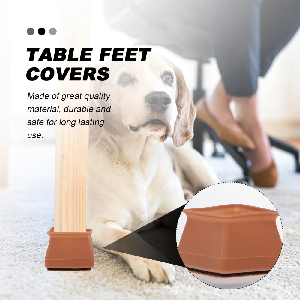 

16Pcs Chair Leg Covers Square Shape Table Feet Covers Mute Chair Feet Covers