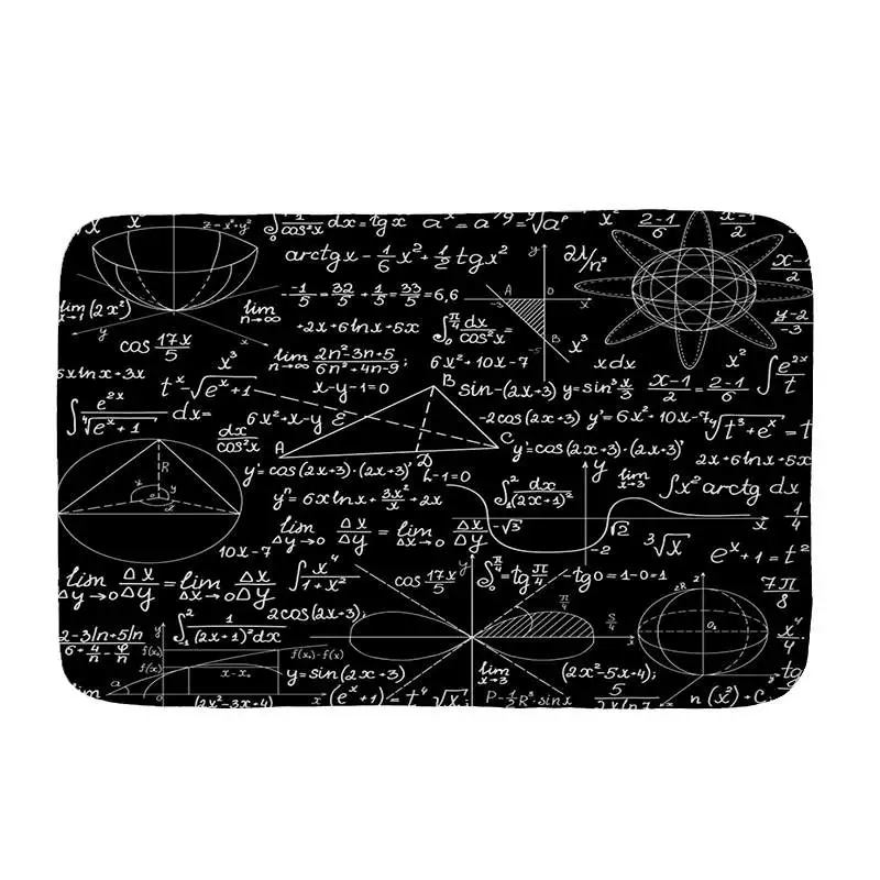 Фланелевый напольный коврик с принтом доска химическим уравнением Нескользящие