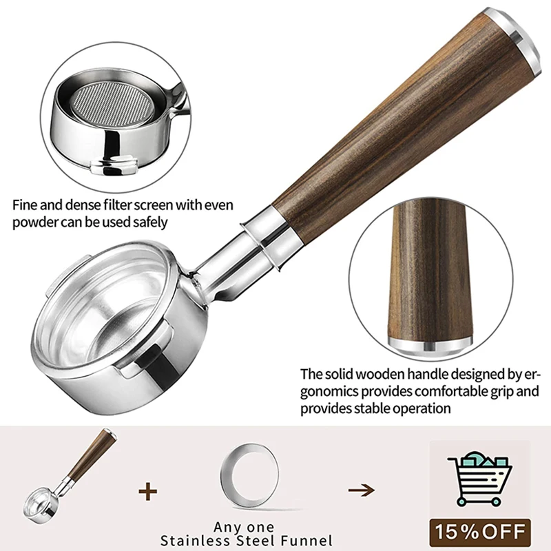 58 мм бездонный портафильтр совместим с Expobar Rocket Rancilio Faema и Wega 1 чашкой фильтра