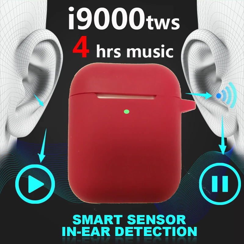 I9000 tws оригинальные bluetooth наушники Air 2 1:1, беспроводные наушники с супер басами i9000tws в уши, умные сенсорные наушники с микрофоном