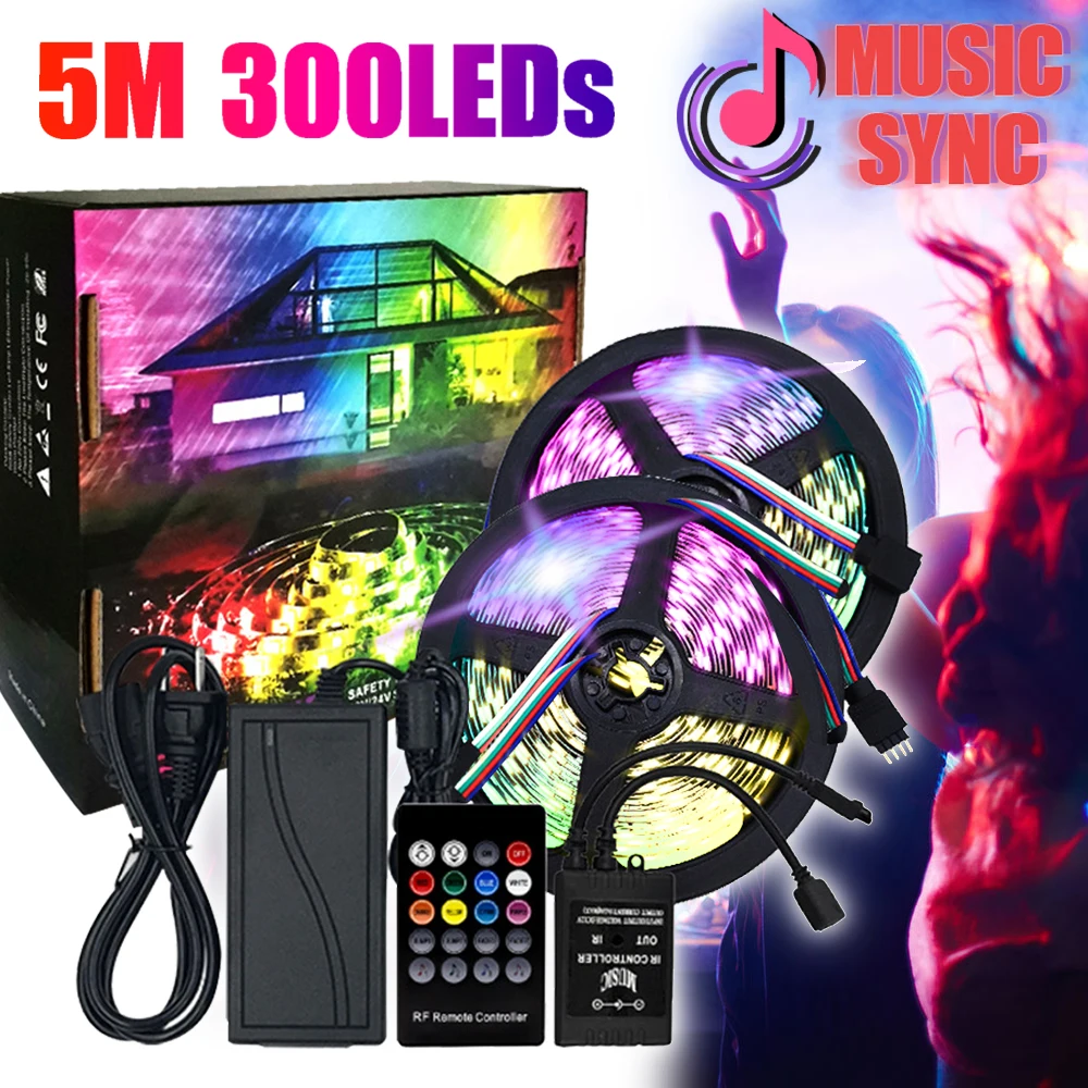 Светодиодная ленсветильник RGB 5050 световой канасветильник s музыка синхронизация
