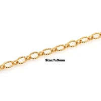 1 meter nickel free copper gold plated chain gold oval chain twisted bulk chain diy necklace bracelet making jewelry accessories
