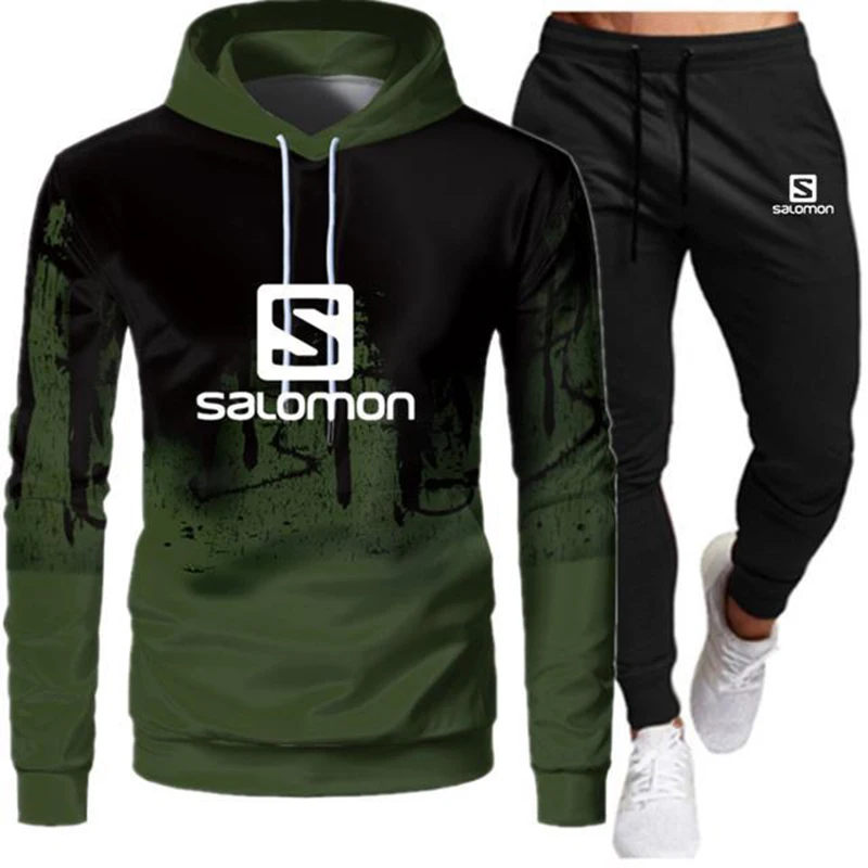 

Men's hoodie Sweater With 2021 AutumnAnd Winter Brand Casual Sports Suit Men's SportswearTwo-piece Hooded Sweater