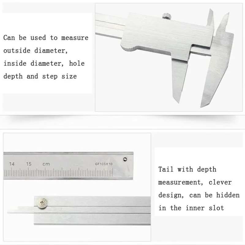 Laser Scale Vernier Caliper 6&quot 150mm Four Stainless Steel Industrial Grade Micrometer Measurement Tool | Инструменты