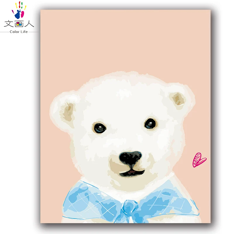 Мультфильм картина с изображением медведя живопись по номерам акриловыми