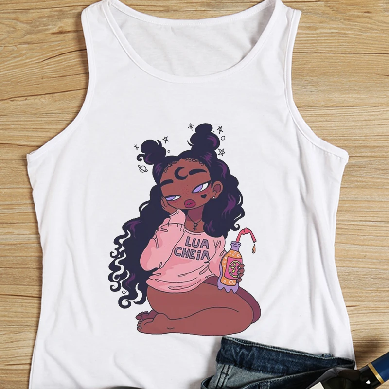 Популярная африканская черная Женская майка без рукавов в стиле Харадзюку Y2k