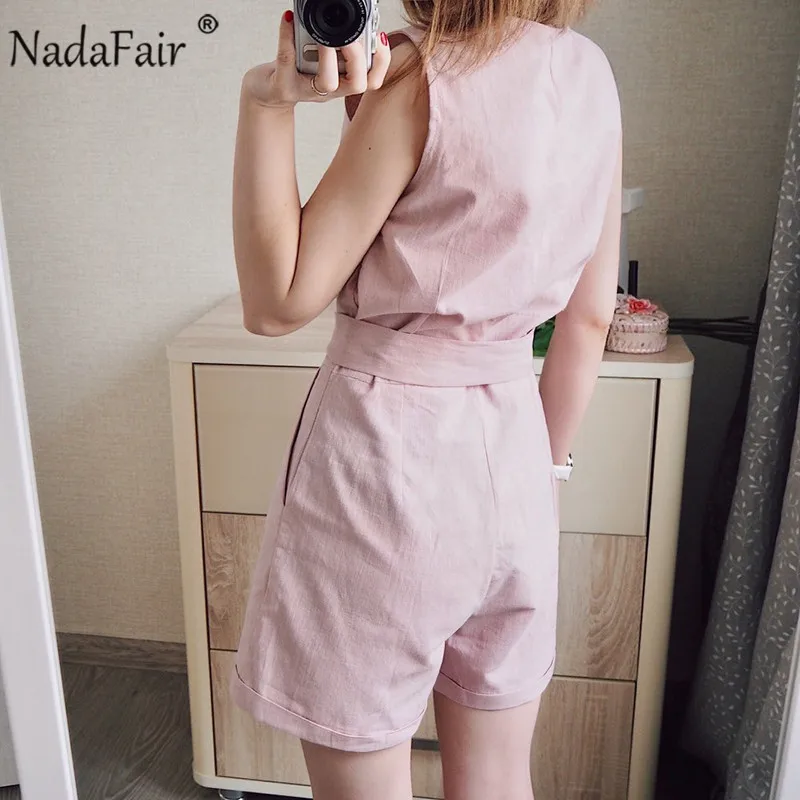 Женский Повседневный Комбинезон Nadafair розовый/черный однотонный комбинезон с