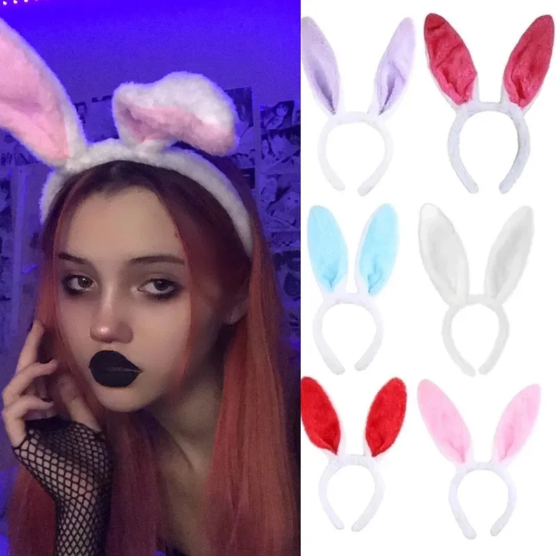 

2022 Easter Adult Children Fluffy Rabbit Ear Haibands Headband Anime Cosplay Bunny Ear Hair Band Hair Accessories Women Gifts