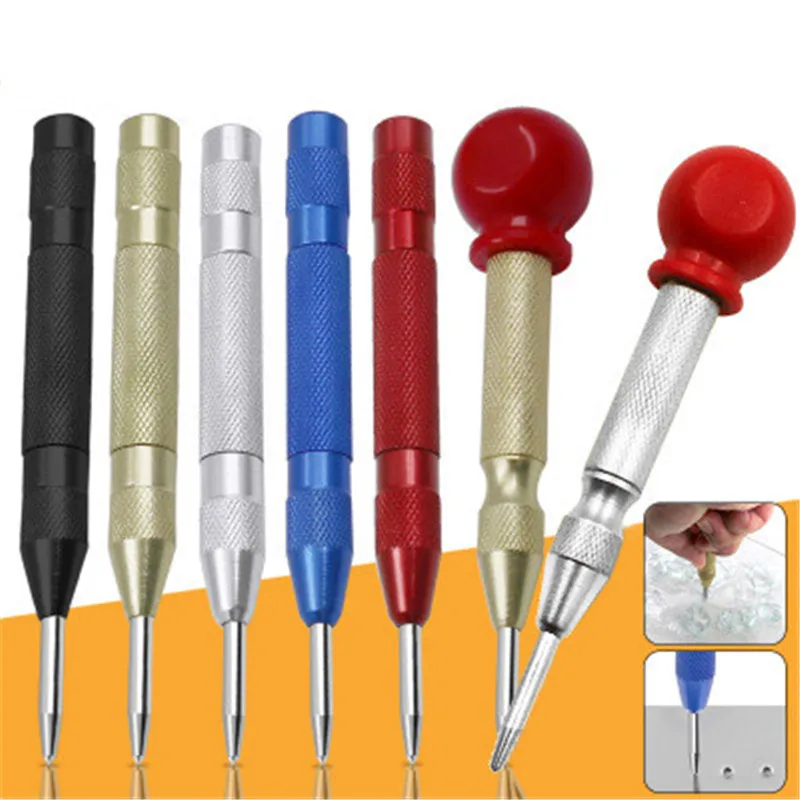 5 Inch Spring Loaded Center Punch Tool - Automatic Punching for Woodworking, Metal, and Drill Bits - Precision Dent Marker and Pin Punch image 2