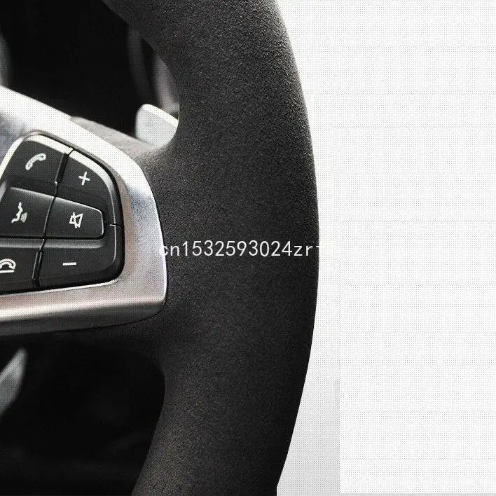 

customized Anti Slip Black Suede DIY Car Steering Wheel Cover for BMW G30 530i 540i 520d 530e 2016-18