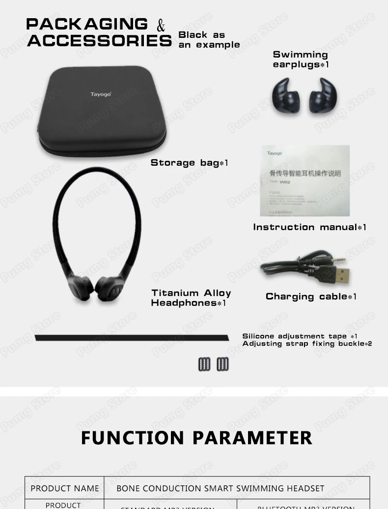 Tayogo Bluetooth костная проводимость водонепроницаемый MP3 HIFI наушники mp3 плеер с радио FM bluetooth шагомер для плавания спорта