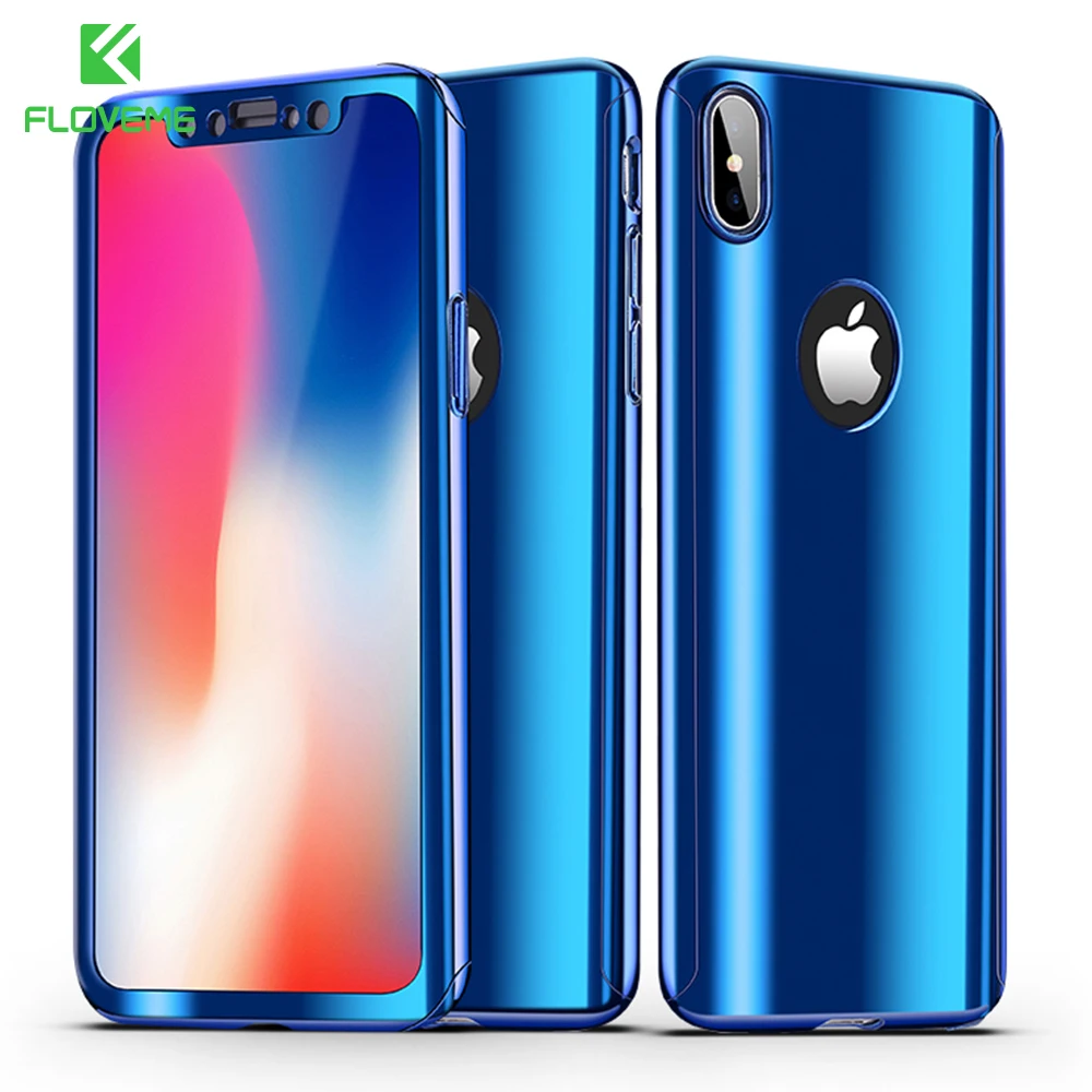 Чехол с полным покрытием 360 градусов для iPhone 7 8 Plus X XS MAX XR жесткий защитный чехол 6 6S