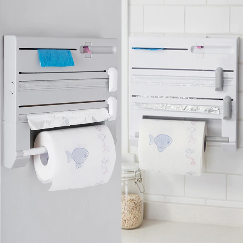 1PC Wall Mounted Paper Towel Rack Tissue Film Preservative Holder Wrap Tin Foil Dispenser Storage Organizer For Kitchen Bathroom | Дом и сад