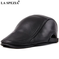 flat caps for men genuine leather beret hat adjustable black brown sheepskin autumn winter high end driving caps