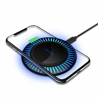 

10W Qi Wireless Charger Fast Charging For iPhone 12 Max 11 Pro X XR 8 Huawei Xiaomi Redmi LED Light Desktop Wireless Charger Pad