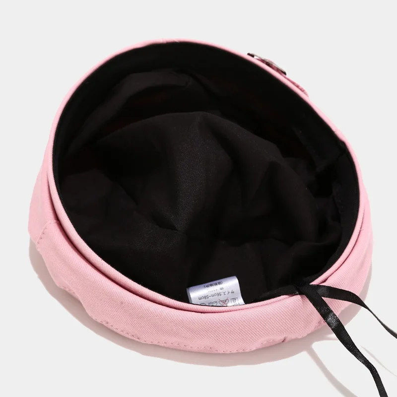 12 цветов Осень-зима женский берет шапка однотонный Ретро стиль пряжка дизайн