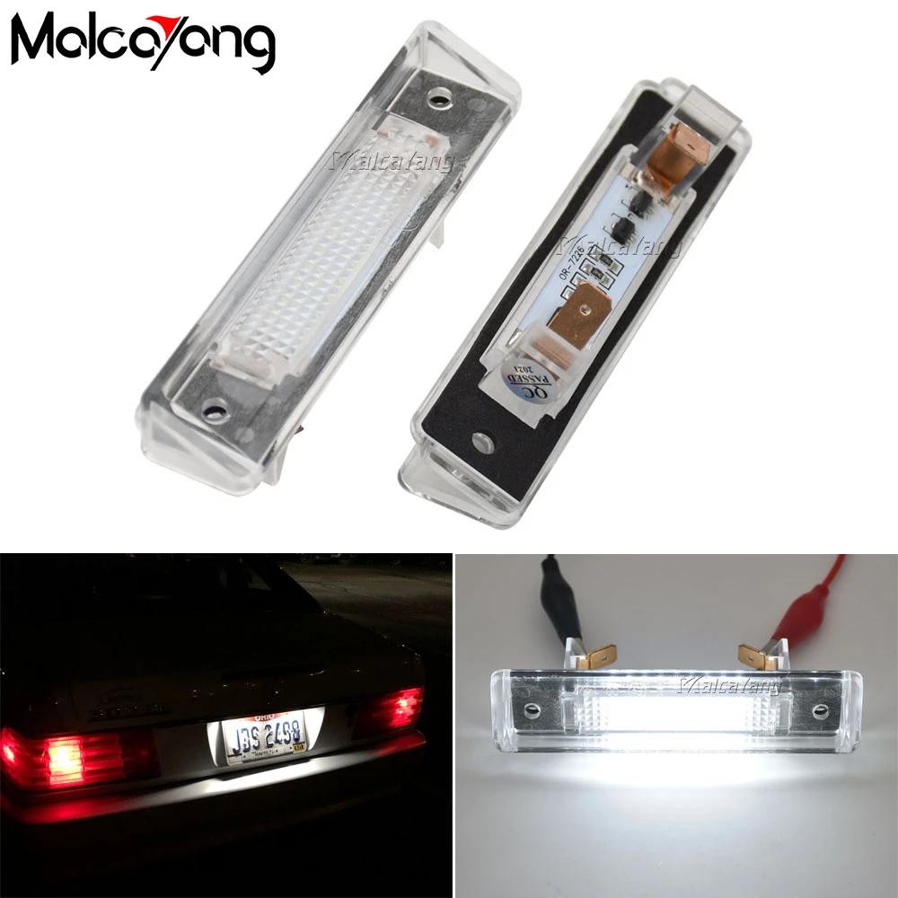 

2Pcs Error Free White LED License Plate Light Number Plate Lamp For Mercedes Benz SL-Class R129 1989-2001 E-Class S124 1985-1996