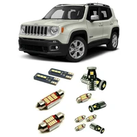 interior package kit for 2017 jeep renegade map dome vanity mirror glove box trunk license plate lamp bulb 14pclot