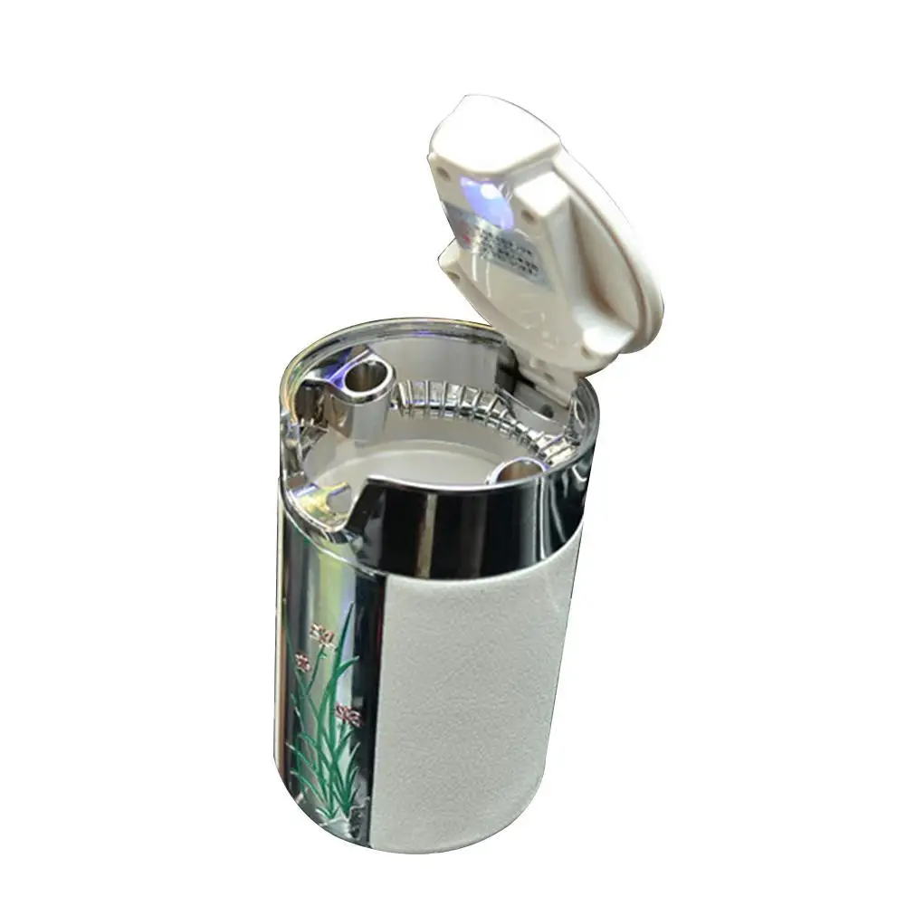 

Carbon fiber car ashtray air port can be suspended car smoke cylinder with led light night light