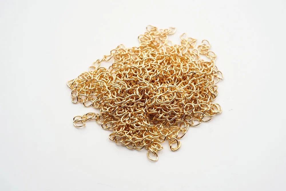 KC gold chain 50 шт., 6 цветов, удлинитель колье удлинитель браслета, удлиняющие хвосты, сделай сам, для рукоделия, для изготовления ювелирных изделий, подходящие разъемы HK021 - Цвет: KC gold chain