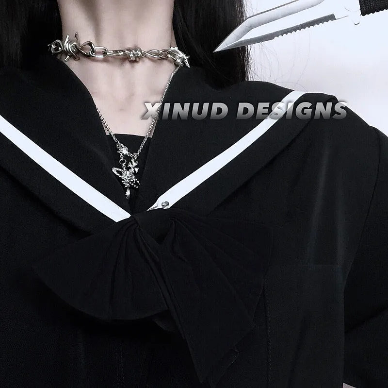 HZ 2019 корейский стиль хип-поп шипы крутой чокер винтажный кулон металлическая