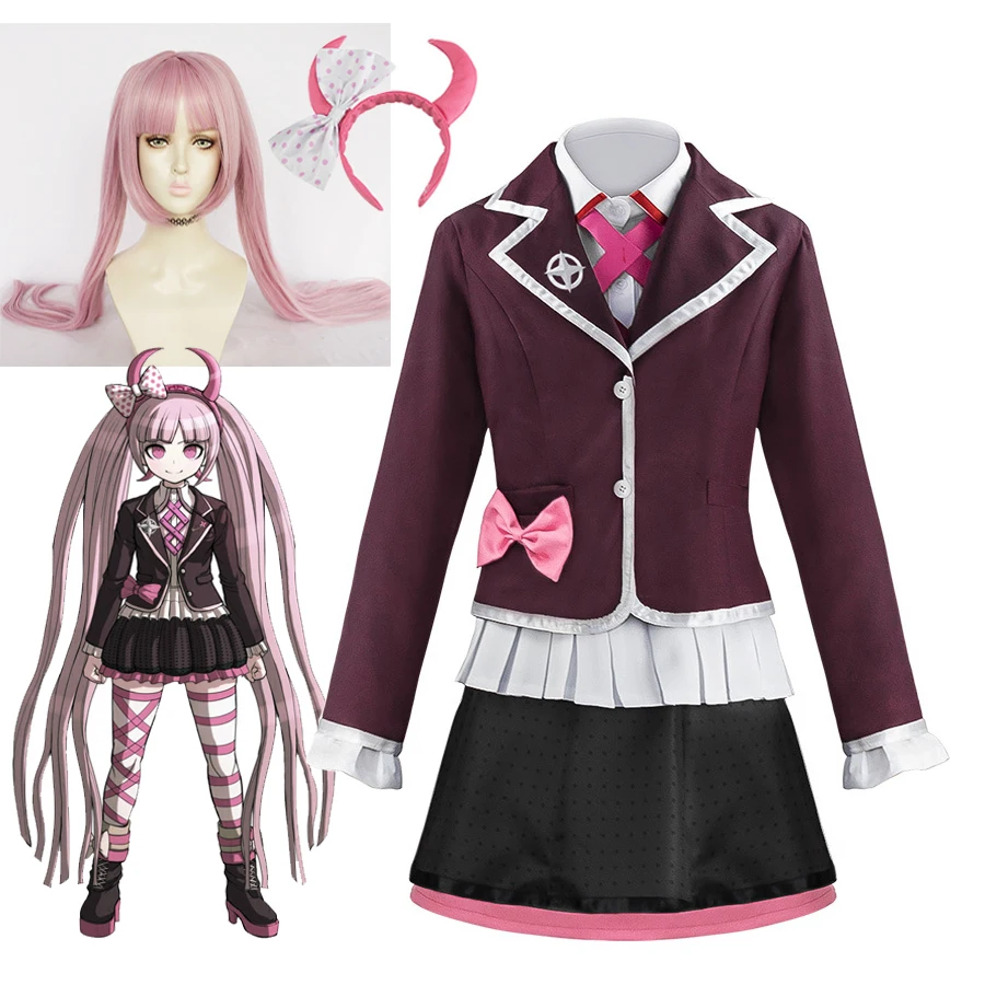 

Anime Another Episode Cosplay Uniform Pink Wig Woman Halloween Party Clothes Cosplay Costume Custom Made