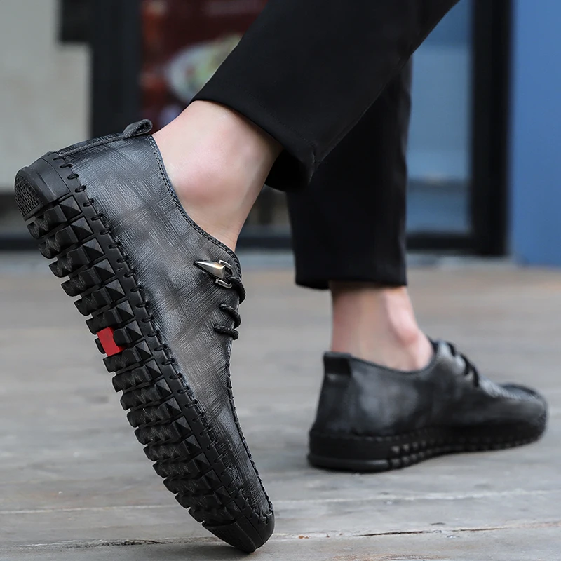 

leather flat de loafers sapatos black cuero hot sale para zapatos sneakers casual casuales hombre sport male fashion spring for