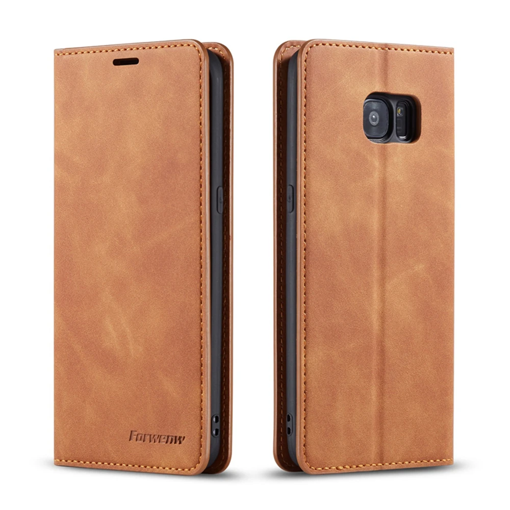 

Leather Magnetic Card Slot Bags Cases For Samsung Galaxy S7 Edge Case Samsung S7 Cover Stand Luxury Wallet Phone Case