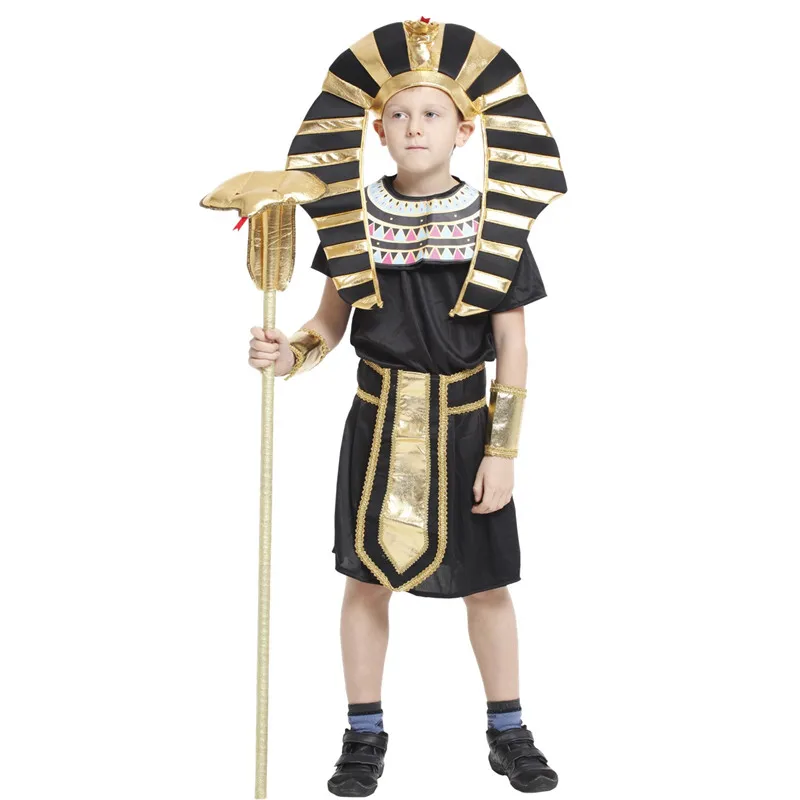 M-XL для мальчиков и детей фараон Египта детские костюмы косплея на Хэллоуин
