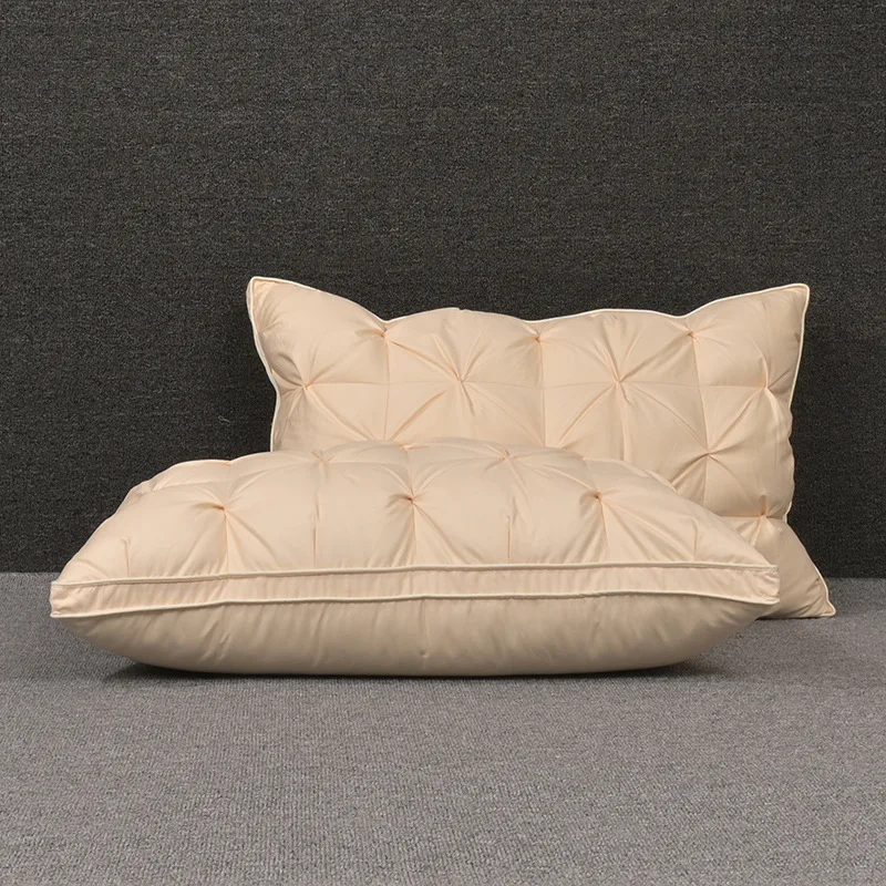 White Goose Down Feather Bed Pillow For Sleep Core Five-star Hotel Velvet Neck | Дом и сад