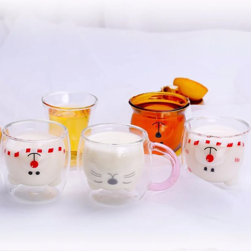 250 мл двойная чашка для кофе высокая холодного напитка из борсиликатного стекла