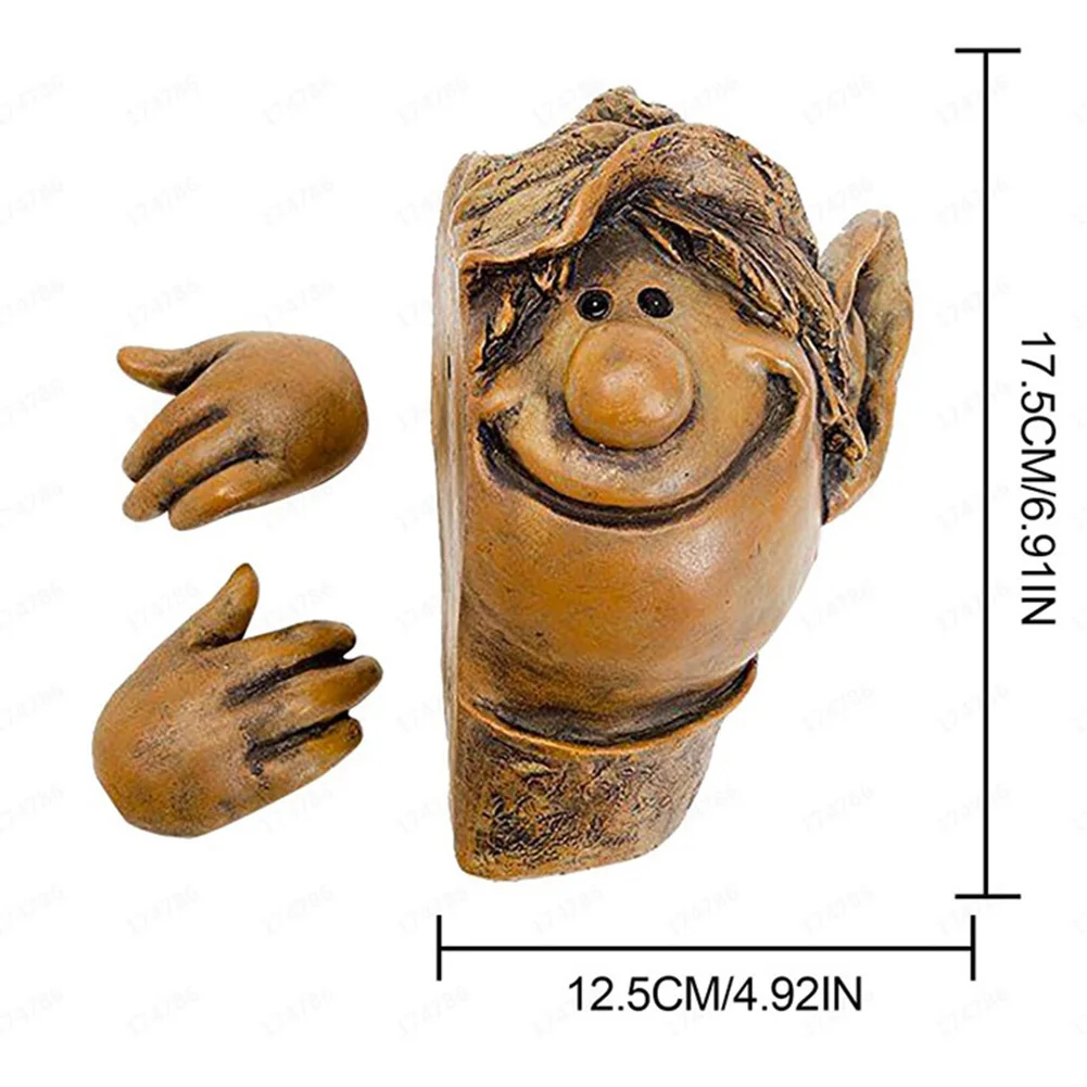 

Garden Gnome Voyeur Funny Gnome Peeker Resin Figurines Dwarf Plant Tree Decoration Outdoor Sculpture Ornament Home Garden Decor