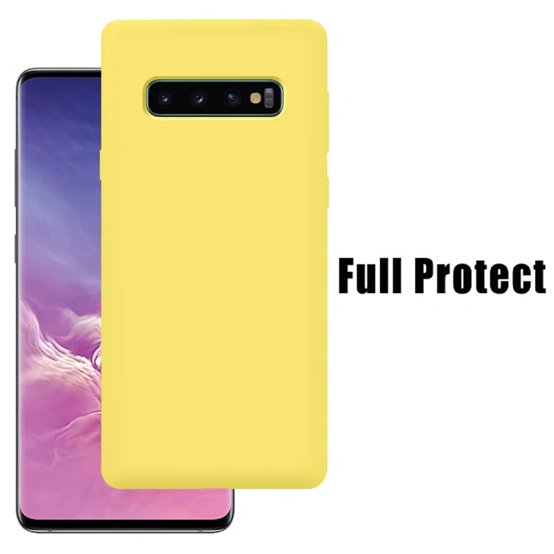 Для samsung S10 чехол, высокое качество, мягкий силикон, 360, полная защита, задняя крышка для samsung Galaxy S10 Plus S10e чехол - Цвет: Цвет: желтый