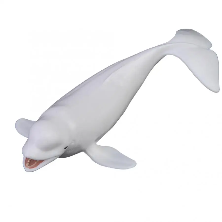 White Whale Narwhal миниатюрная фигурка животного океана, модель игрушки из цельного пластика, детская фигурка нарвала, Обучающие Развивающие игрушки для детей - Цвет: White Whale