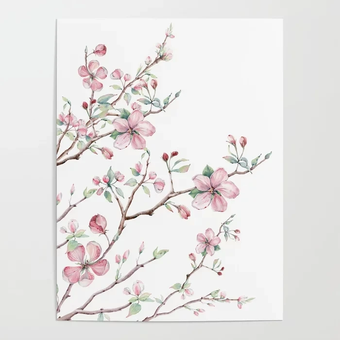 

Modular Canvas HD Apple Blossom Society Prints Pictures Wall Art Painting Pink Home Decor Posters For Living Room No Framework