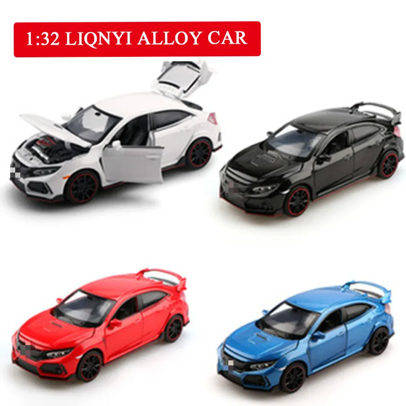 Модель автомобиля из сплава 1:32 Honda Civic TYPE R модель со звуком и светом игрушечная