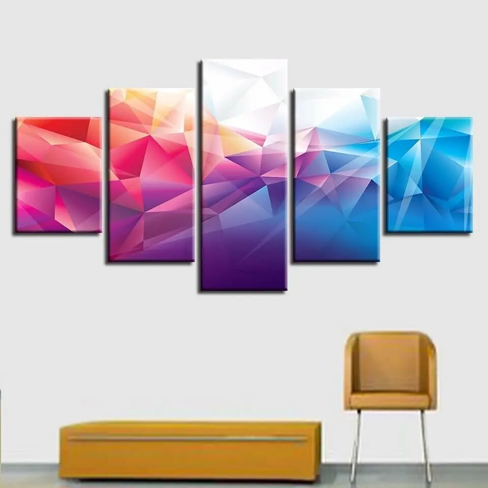 

Abstract Color Graphics 5 Pcs Canvas Picture Print Wall Art Canvas Painting Wall Decor for Living Room No Framed