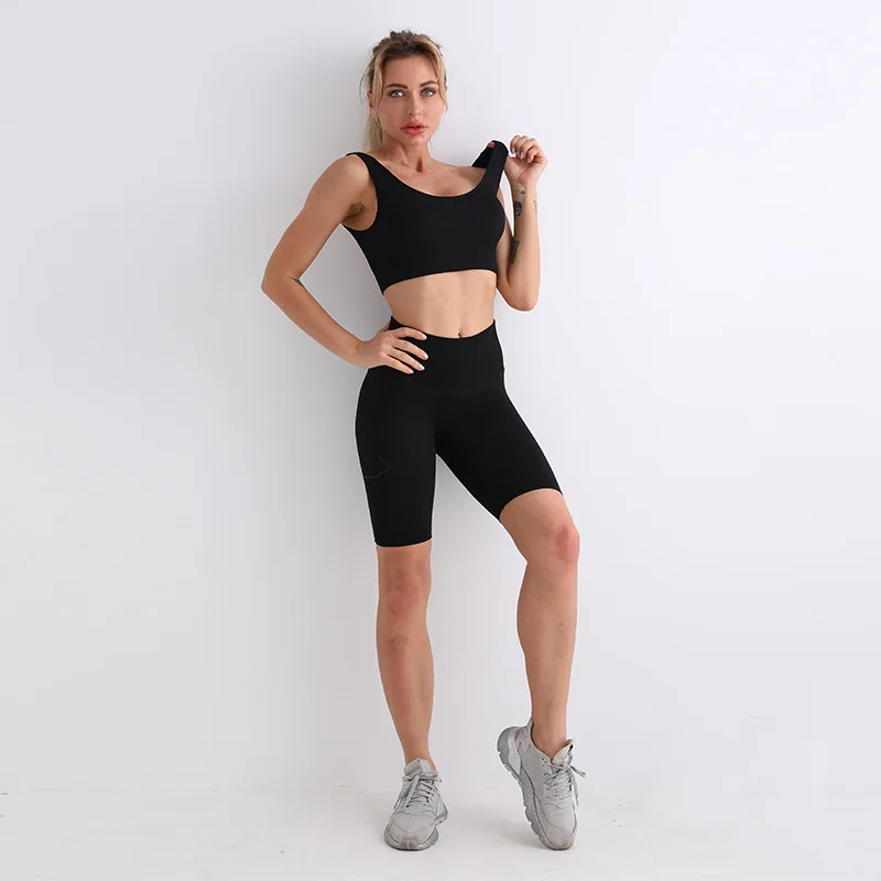 

2 Pieces Set Women Yoga Workout Set Seamless Tracksuit for Woman Gym Clothes Fitness Sports Sets Yoga Leggings + Yoga Shirt Tops