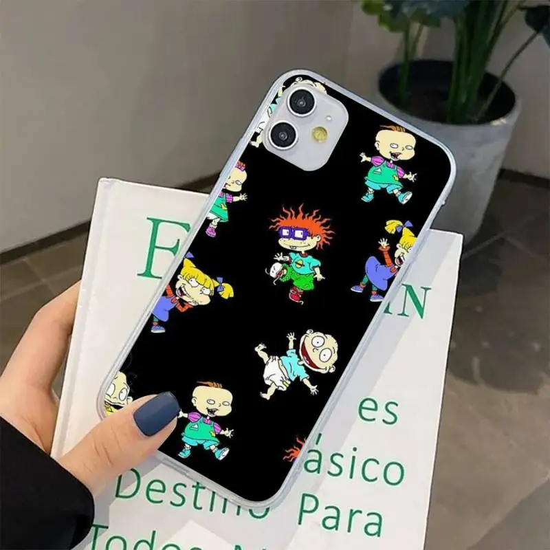 

FHNBLJ Cartoon Rugrat Phone Case for iPhone 8 7 6 6S Plus X 5S SE 2020 XR 11 12 pro XS MAX