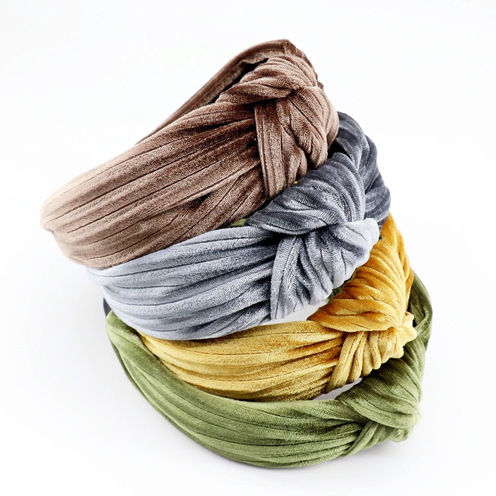 

Женская бархатная повязка на голову с перехлёстом, 10 цветов