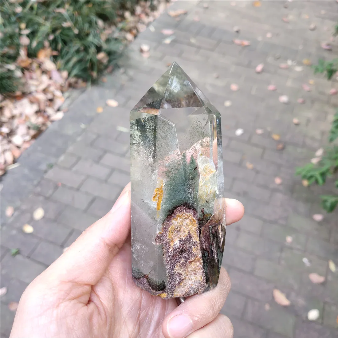 Phantom Himalaya Кристалл башня камень остров кристаллы Wicca Декор натуральный призрак кварц рейке исцеление хрустальные часы Пьер Ислан чакра