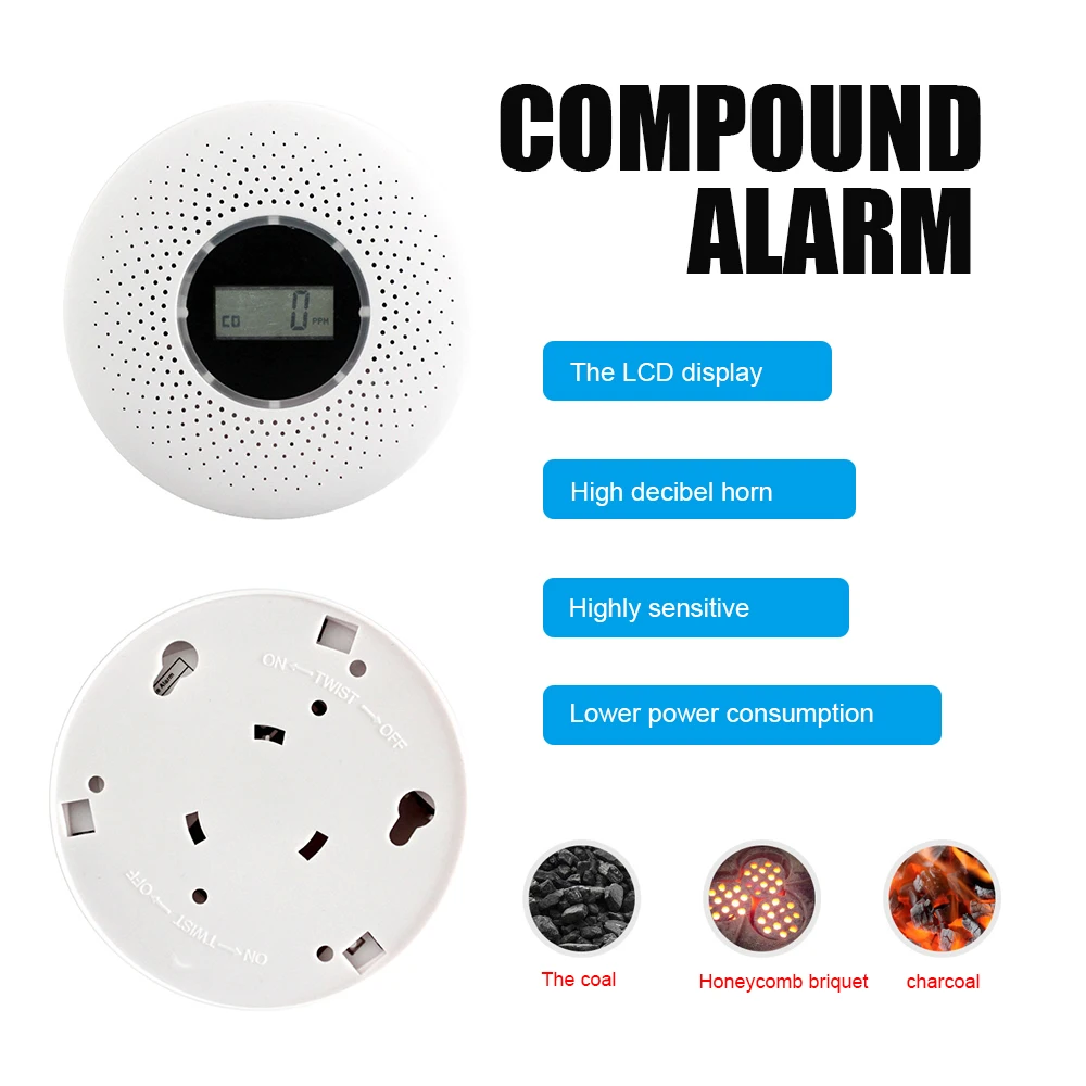 2 в 1 светодиодный огонь со светодиодной подсветкой|Детекторы угарного газа| |