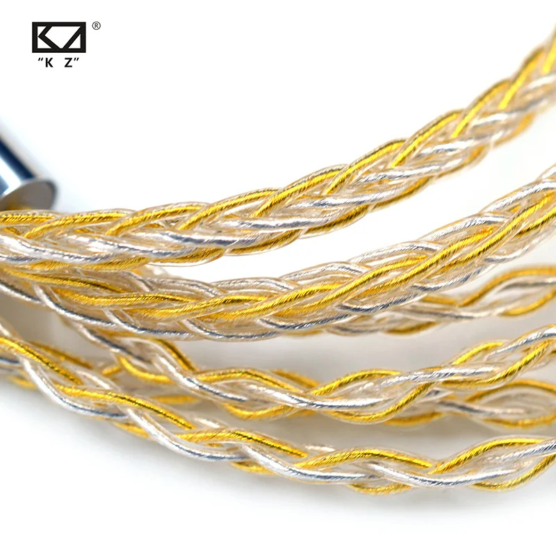 

KZ Earphones Gold Silver Mixed plated Upgrade cable Headphones wire Original ZSN ZS10 Pro AS10 AS06 ZST ES4 ZSN Pro BA10 AS16