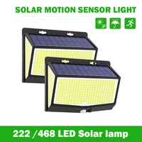 222468 led soalr lamp outdoor decoration waterproof garden street light human body sensor 3 modes powered sunlight wall lights