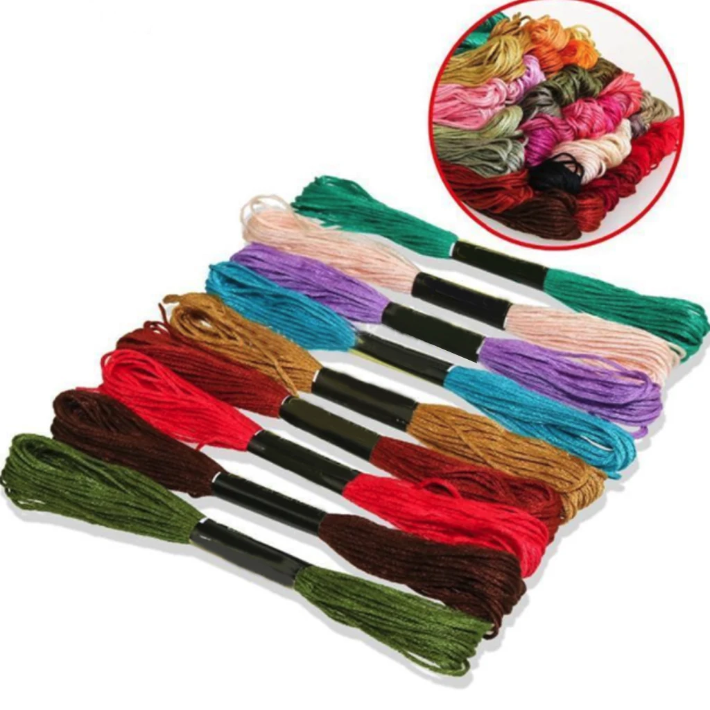 100 шт./лот игольчатая нить для вышивки крестиком цветные нитки хлопковые иголки