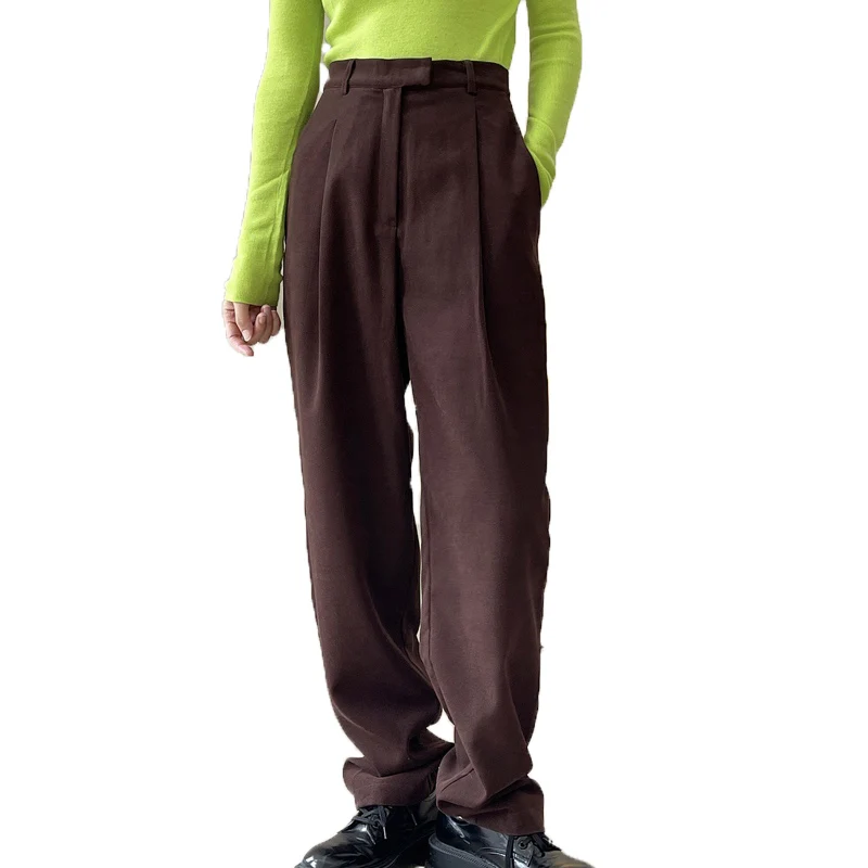 

2021 Spring And Autumn Clothing Casual Solid Loose Trousers Wome Straight Pants Female